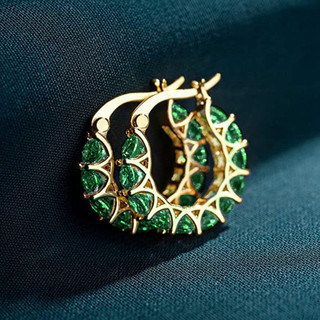 Vòng bông tai bạc sterling S925 zircon, trang sức thời trang đơn giản cho nữ