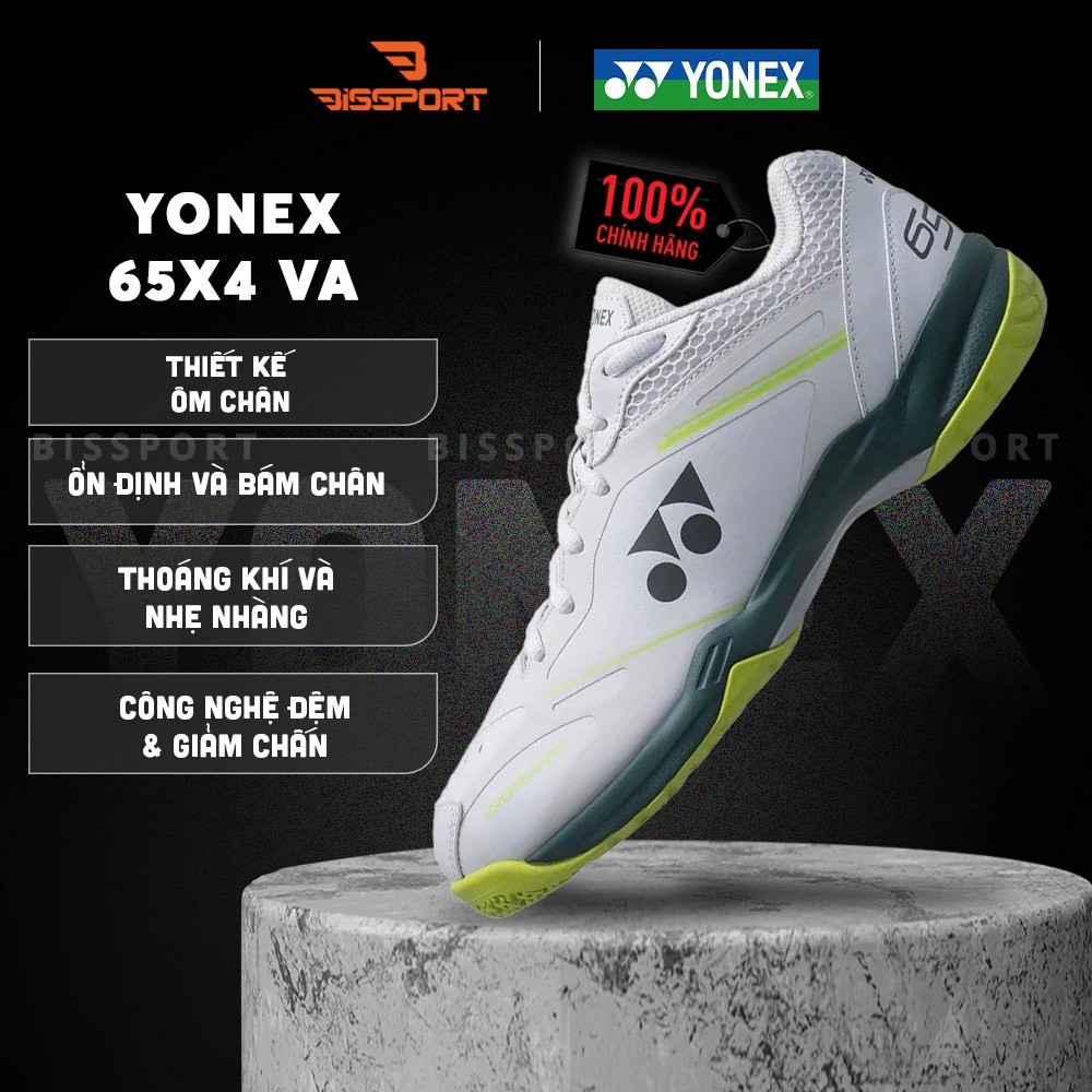 Giày Cầu Lông Yonex 65X4 VA Chính Hãng - Trắng Xanh Lá - Form Ôm - Bám ...