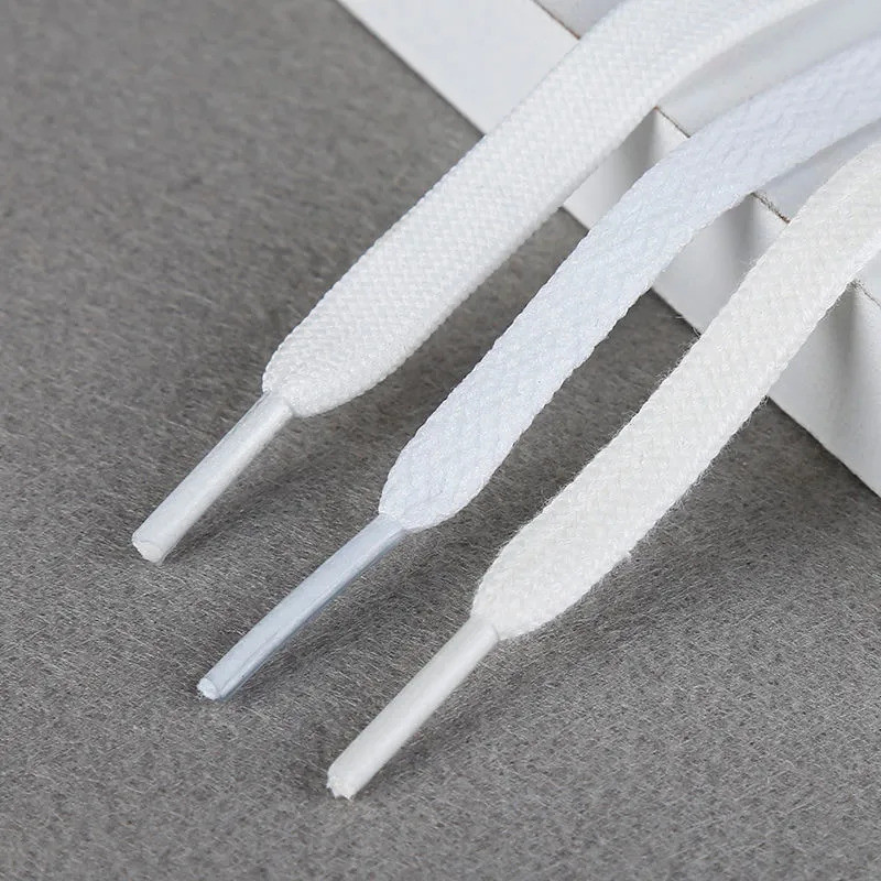 Dây giày trắng tròn cotton nguyên chất đa năng cho giày thể thao, bóng rổ, đế bằng nam nữ