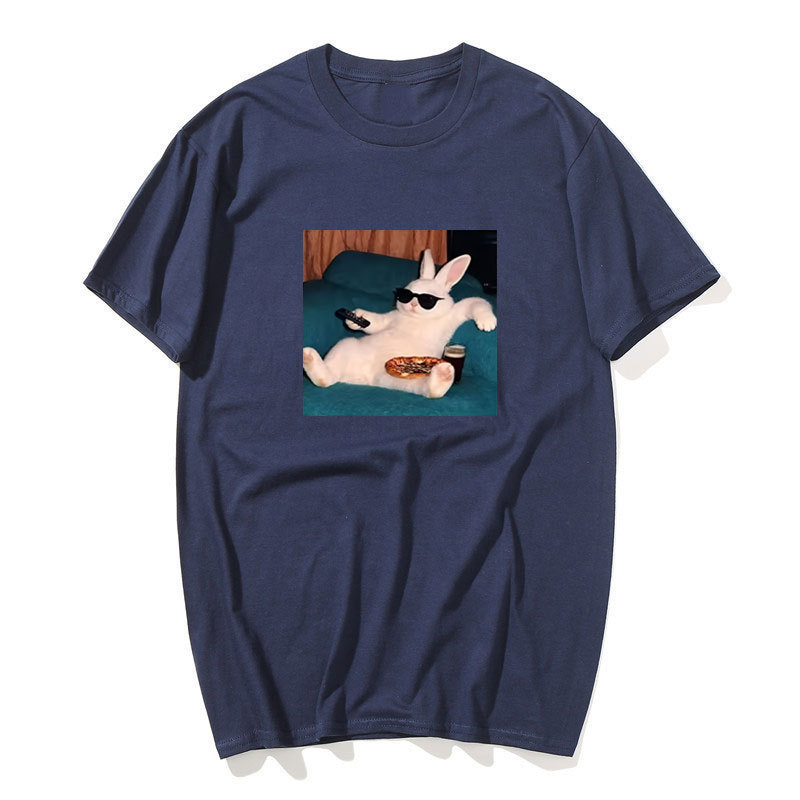 Lười Bunny Meme Thỏ 100% Cotton, thời trang đường phố