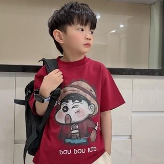 [AFF- DOU DOU KID] AP66S Cậu Bé Shin Áo Phông Trẻ Em 14-48kg,chất phông hữu cơ cao cấp