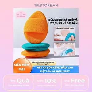 GECOMO Bông Rửa Mặt Siêu Mềm Dày Dặn Khổng Lồ 2XXL - Tẩy Da Chết, Làm Sạch Sâu 2-in-1