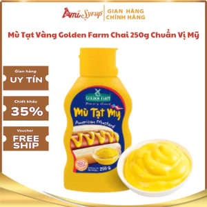 Mù Tạt Vàng Golden Farm Chai 250g Chuẩn Vị Mỹ, Mù Tạt Vàng Nguyên Chất Cay Nồng, Thơm Ngon