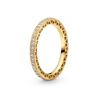 Nhẫn hình trái tim vuông S925 Gold Series - Phù hợp làm đồ trang sức DIY