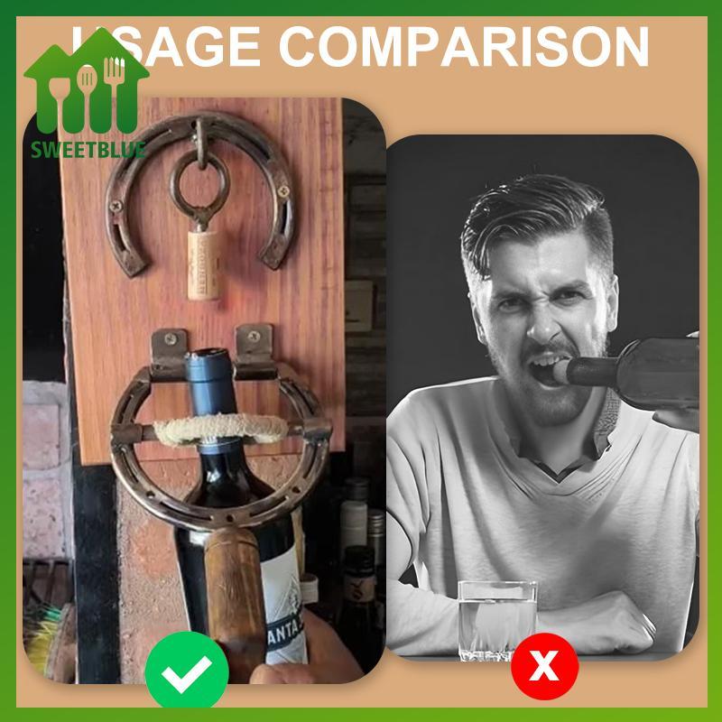 SWEET Dụng cụ mở rượu móng ngựa mộc mạc Corkscrew treo tường, Dụng cụ mở chai rượu trang trí công nghiệp cổ điển & Quà tặng độc đáo cho nhà bếp n