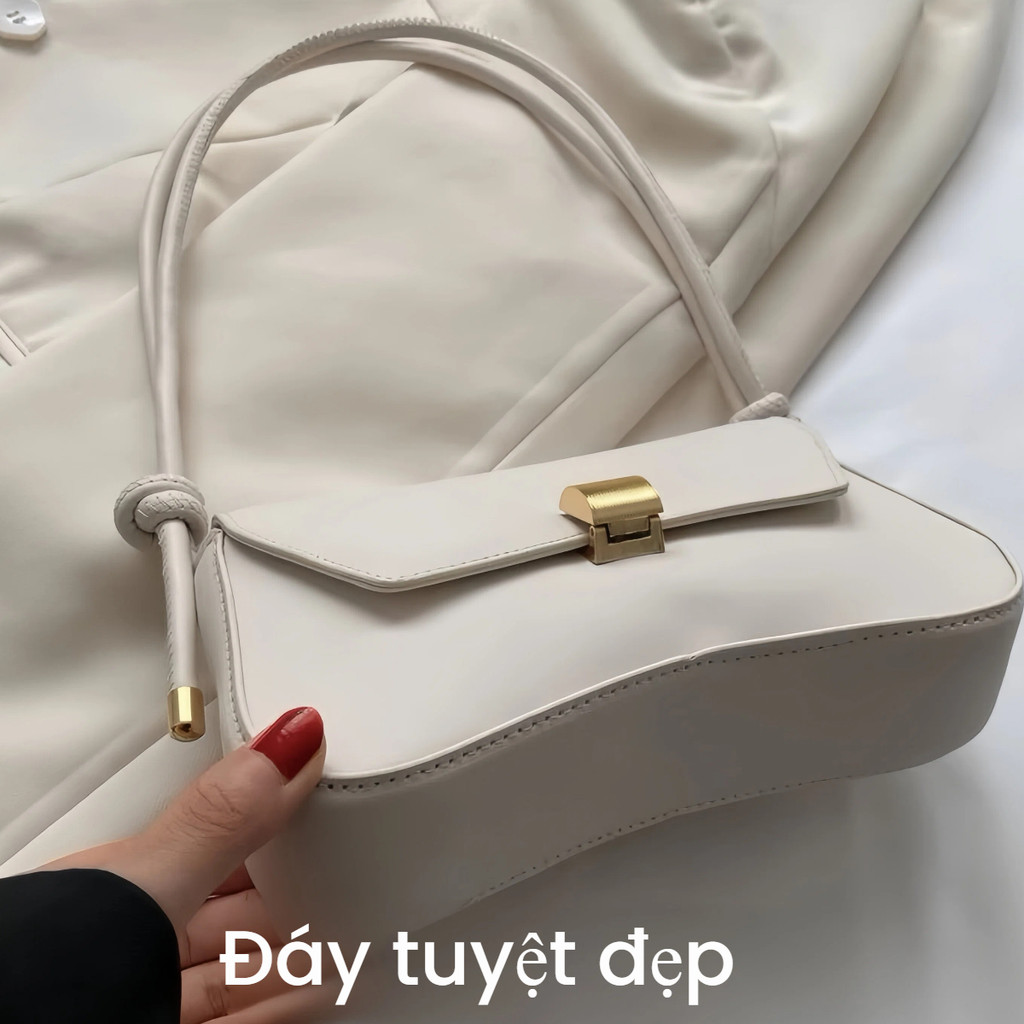 2026 Phong Cách Mới Baguette Túi Cao Cấp Nách Nữ Retro Túi Xách Thời Trang Cô Gái Một Vai Messenger Túi Vuông Nhỏ