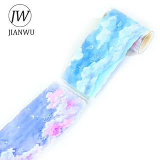 JIANWU 70mm * 200cm Vintage Màu Nước Bầu Trời Mây Phong Cảnh Chất Liệu Cắt Kéo Thêu Sò Băng PET Sáng Tạo DIY Tạp Chí Văn Phòng Phẩm