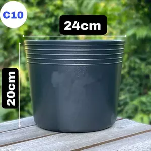 Chậu nhựa đen C10 Liên An ( miệng 24cm cao 20cm ) Chậu nhựa C10 liên an