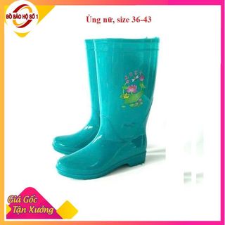 Ủng lao động- ỦNG HOA SEN cho nữ màu xanh size 36-43, ủng bảo hộ lao động