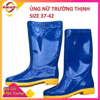 Ủng lao động màu xanh đế vàng cứng size 38 - 42, ủng đi mưa, ủng lửng, ủng trường thịnh
