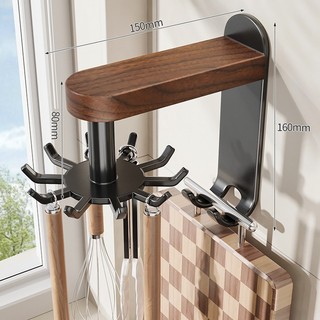 Nhà Bếp Quả óc chó Xoay Móc Đục Lỗ Không Treo Tường Góc Giá Để Đồ Thìa Xẻng Móc Treo 26.1.5 LBQY