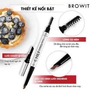 Chì Kẻ Mày 3in1 Browit Chef Eyebrow Pencil Giúp Định Hình Chân Mày Sắc Nát Và Tự Nhiên 0.15g