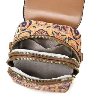 Túi đựng điện thoại in hình NECKLACEMASK, Túi đeo chéo da PU phong cách dân tộc, Túi đeo vai đơn phong cách Bohemian sang trọng đa năng thời trang dành cho nữ