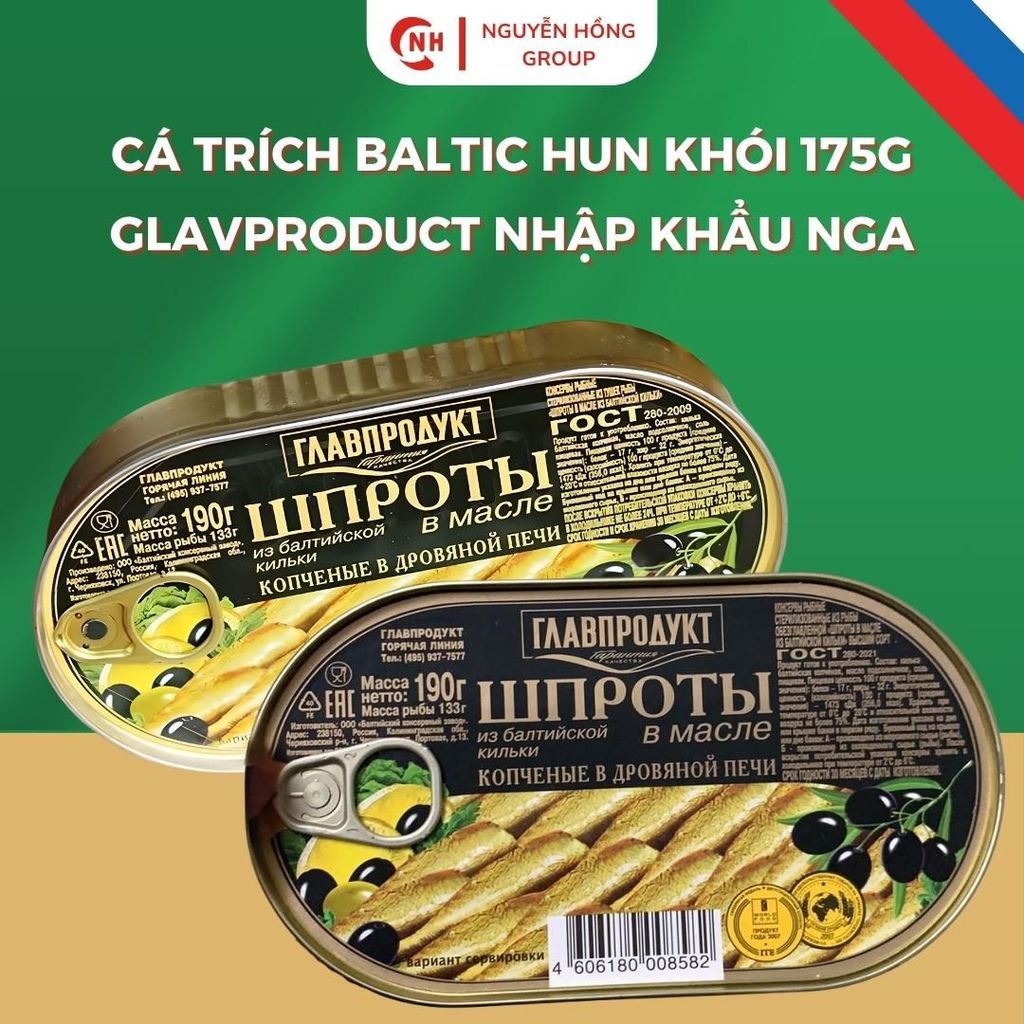 C NH Cá Trích Baltic Ngâm Dầu 175g Glavproduct Nhập Khẩu Nga Đồ Hộp Food Thức Ăn Hải Sản Đóng Hộp Cao Cấp
