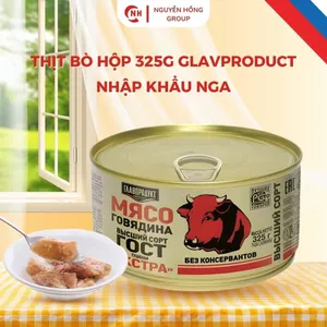 Thịt bò hộp 325g Glavproduct nhập khẩu nga đồ ăn thức ăn food