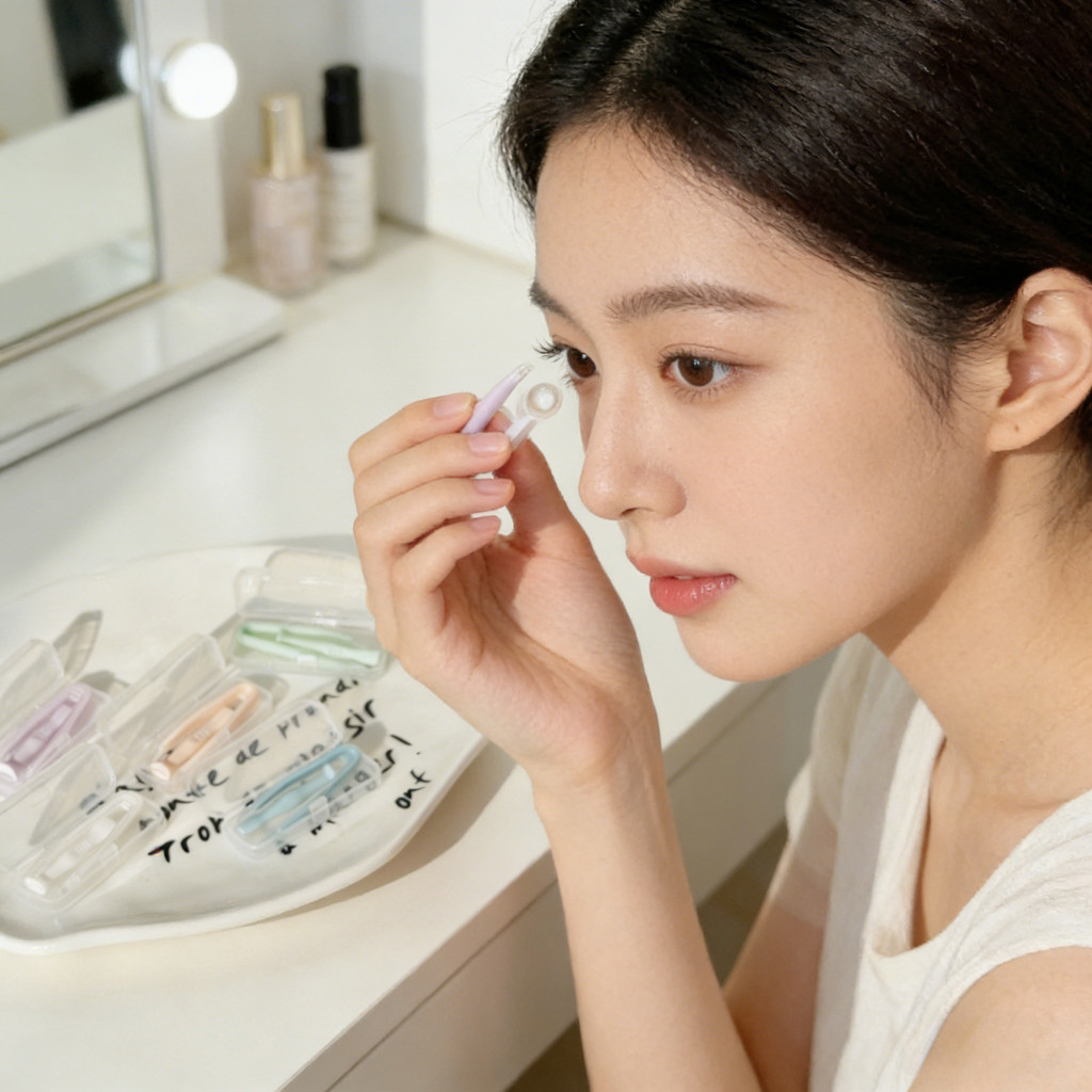 5/10 Bộ Nhíp và Dụng Cụ Tẩy Tròng Kính Đơn Giản cho Du Lịch
