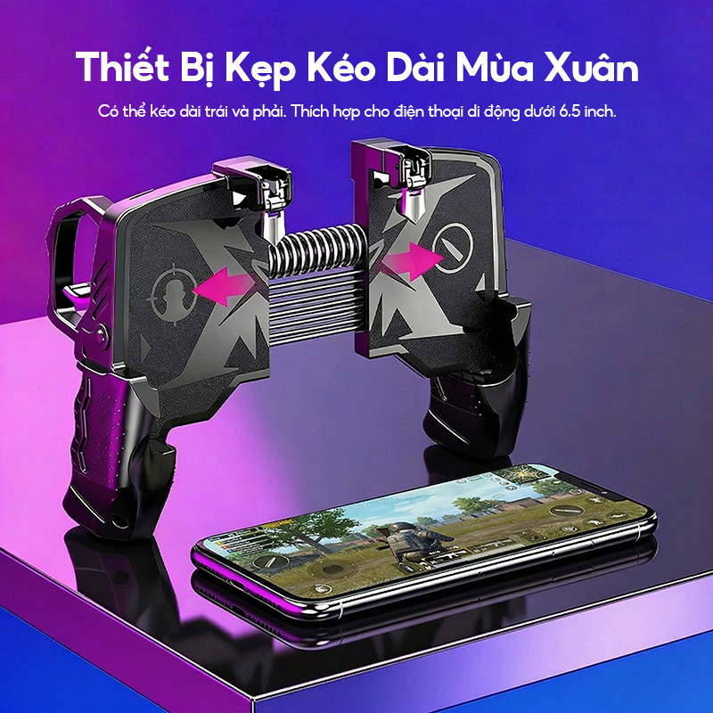 Tay Cầm Chơi Game Mobile Cò Bắn Kim Loại Nút Cơ Siêu Nhạy Cho PUBG Free Fire COD Mobile Game Trigger