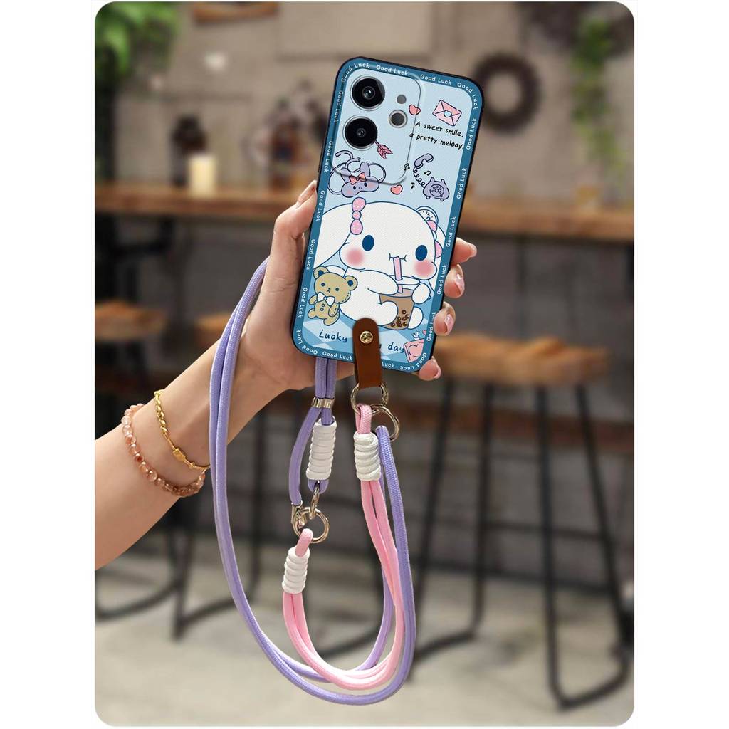 Ốp điện thoại Realme GT6 TPU dễ thương, dây đeo, chống va đập, bảo vệ toàn diện, thiết kế thời trang