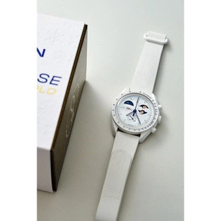 Đồng hồ nam pha trăng lạnh màu trắng Snoopy Chronograph Full chức năng Tachymeter Đồng hồ đeo tay thạch anh thể thao dành cho nam và nữ