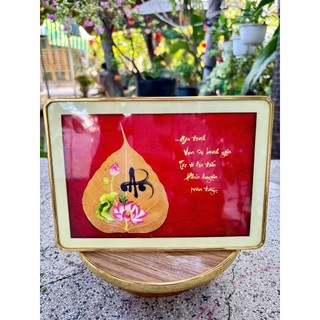 Tranh để bàn thư pháp chữ An tráng gương