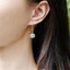Bông tai ngắn hình hạt táo Sapphire phong cách Trung Quốc