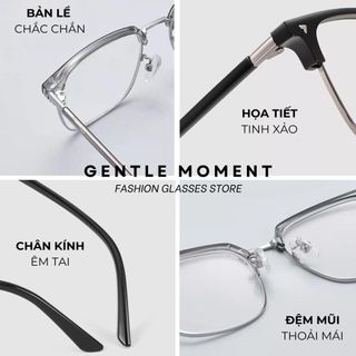 Kính đổi màu GENTLE MOMENT nam nữ chống tia UV chống ánh sáng xanh thời trang phong cách Clubmaster GMX159
