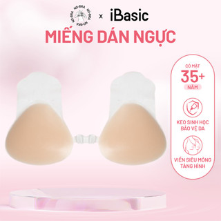 Miếng dán ngực silicone iBasic cài trước tạo khe  nâng ngực siêu nhẹ không tuột PK108