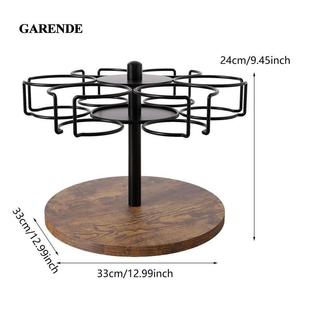 Garande Xoay Bình Nước Tổ Chức Với Đế Gỗ Hiển Thị Chắc Chắn 6 Khe Cắm Cốc Sấy Cho Thức Ăn Nhà