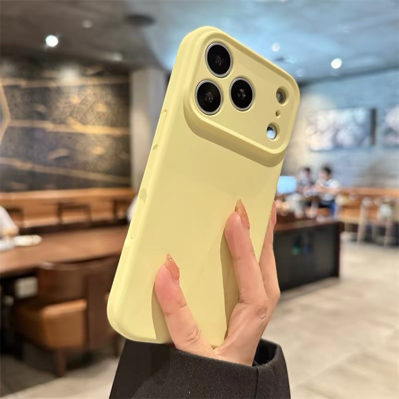 Ốp Điện Thoại Silicon Lỏng Màu Vàng Cho iPhone 17 Pro Max 17 Air 16 Plus 15 14 13 12 11 Vỏ Bảo Vệ Chống Sốc