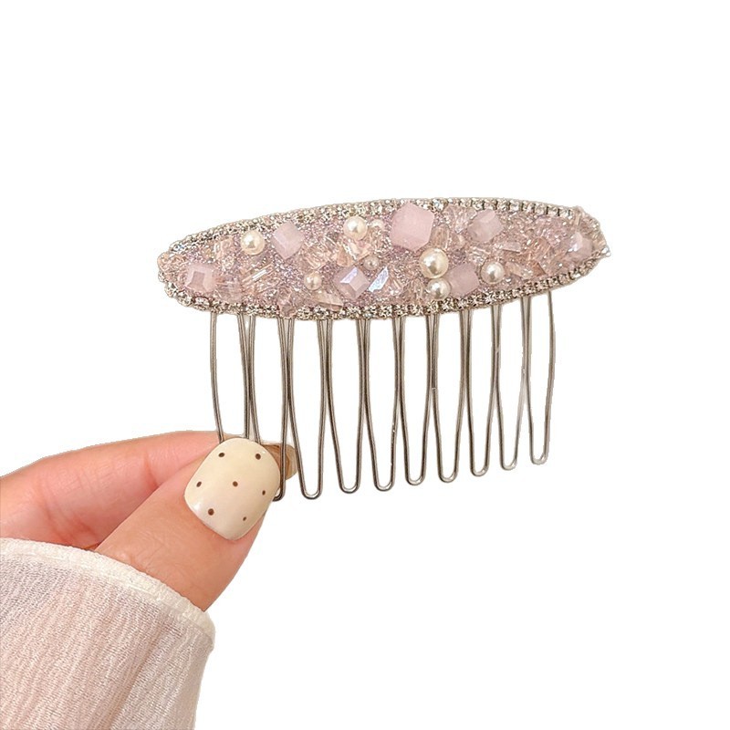 Kẹp tóc kim cương giả tinh tế Lược chải tóc nữ