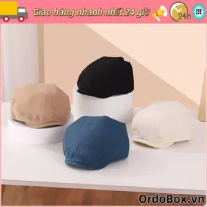 Mũ nồi ORDOBOX, Mũ lưỡi vịt có thể điều chỉnh dây rút thêu chữ cái, Mũ lưỡi trai Denim cổ điển màu trơn cho trẻ em