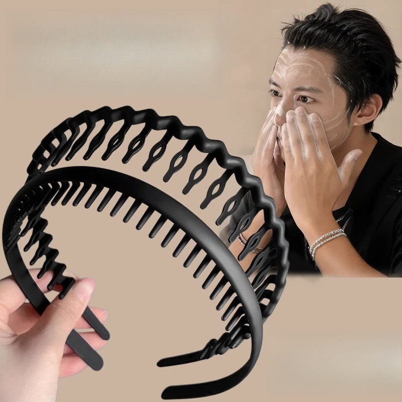 Băng đô rửa mặt thời trang Black Wave Hàn Quốc dành cho nam