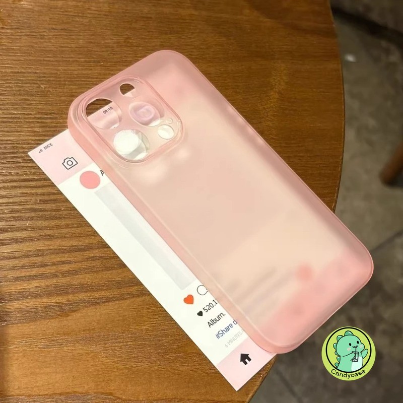 Vỏ Mờ Màu Hồng Cho iPhone 17 Pro Max Air 16E 16 15 14 Plus 13 12 11 Pro Max XR XS Max X 8 7 6 6s Plus SE3 SE2 2022 2020 Vỏ Sang Trọng Cô Gái Đơn Giản Dễ Thương Trong Suốt Điện Thoại Mềm Ốp lưng