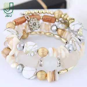 Vòng tay nhiều lớp phong cách Bohemian, pha lê cổ điển cùng ngọc lam và mã não - Quyến rũ cho những buổi tối đặc biệt