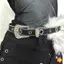 Thắt lưng giả da PU cổ điển Y2K, phong cách Gothic punk với lông thú, phù hợp câu lạc bộ đêm và quần jeans