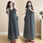 Váy bà bầu mùa hè Cotton nguyên chất sọc Plus Size Váy Vest