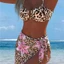 Bộ đồ bơi nữ họa tiết da báo in hoa Bộ ba mảnh Bikini gợi cảm