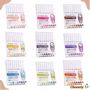 Bút acrylic nghệ thuật CHEESELY, 9 màu chất lượng cao, bút nỉ đầu thẳng, bút dạ đánh dấu học tập