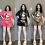 Bộ Quần Áo Hè Nữ Cartoon Mickey Mouse Oversize Freesize Dưới 65kg. Set Bộ hè áo cộc quần đùi Nữ