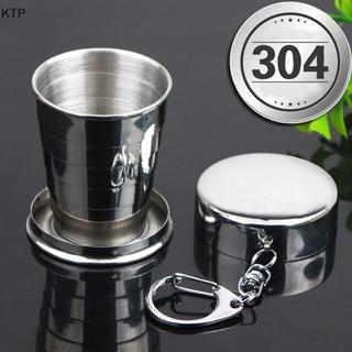 [Ktp] thép không gỉ gấp cup với Keychain xách tay có thể thu vào kính thiên văn ly