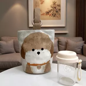 Puppy Họa Tiết Xô Túi Vải Dễ Thương Di Động Túi Ăn Trưa Nhân Viên Văn Phòng Bé Mẹ Ra Túi Di Động