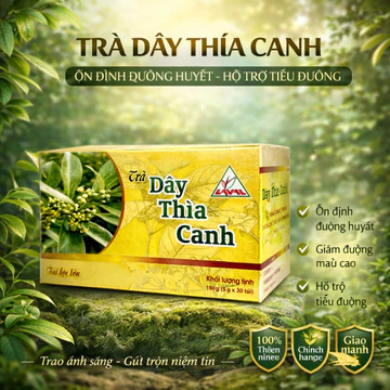 Trà Dây Thìa Canh Lava túi lọc dùng cho người tiểu đường tuýp 1, 2 - Hộp 30 túi