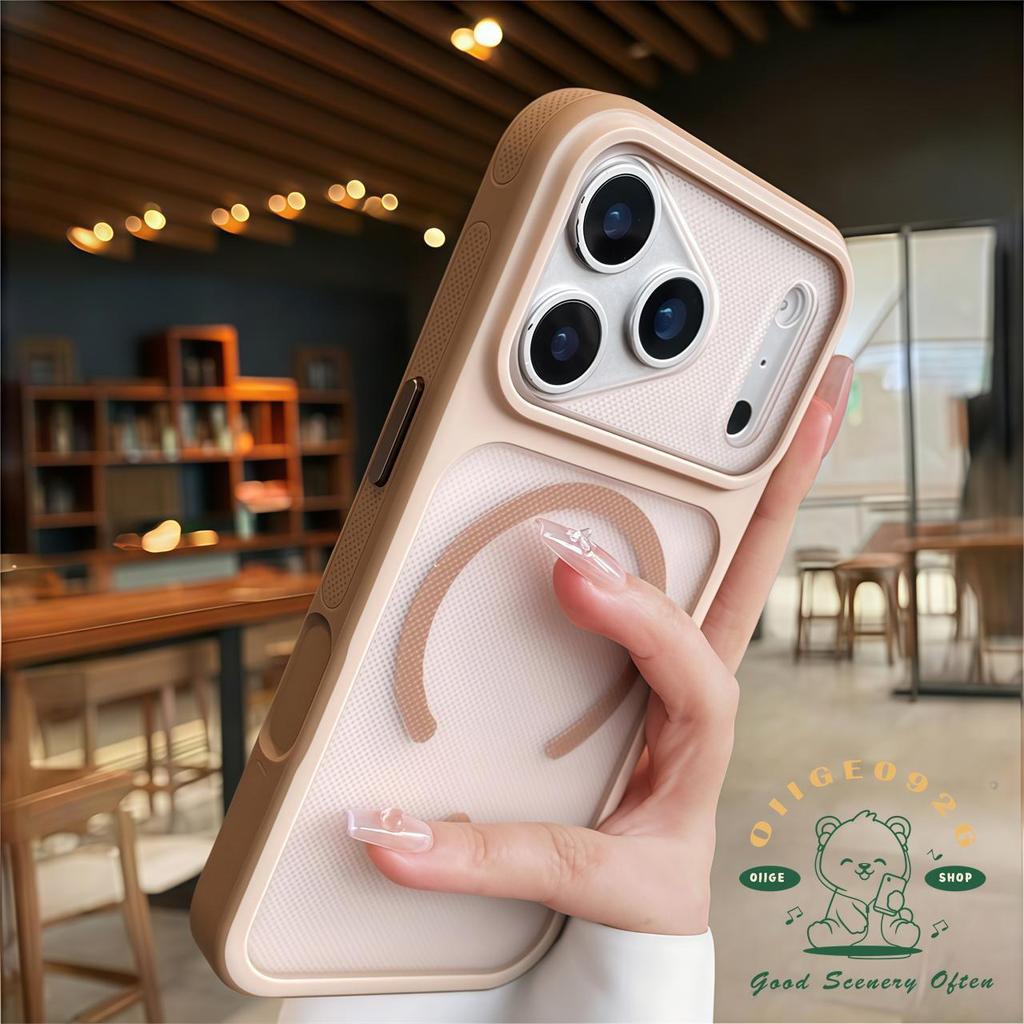 【 Ốp lưng iPhone17 】 Túi khí điểm sóng da cảm giác thu hút từ tính Vỏ điện thoại iphone17 Pro Max 16 15 14 13 12 cho vỏ iPhone Vỏ mềm silicon TPU chống sốc