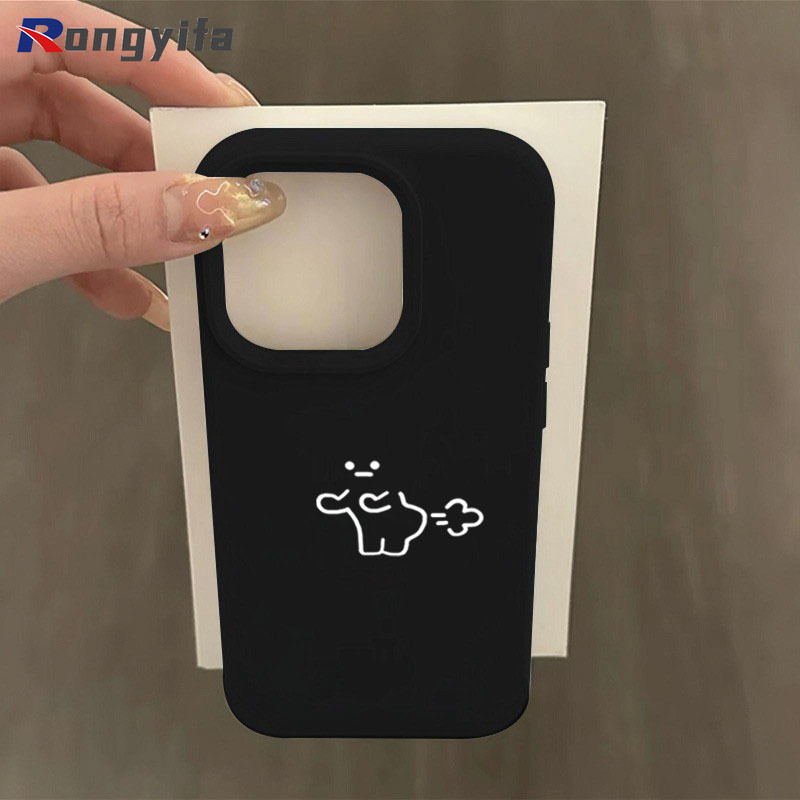 Ốp Điện Thoại Người Nhỏ Vui Nhộn Cho iPhone 17 Pro Max Air 16 15 Plus 16 15 Pro Max X XS Max Vỏ Màu Kẹo Hoạt Hình Vỏ Mềm Dễ Thương