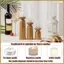 3 Chân nến bằng gỗ tự nhiên, Chân nến cưới phong cách cổ điển, Trang trí bàn lễ hội cho gia đình và các bữa tiệc