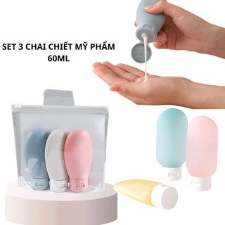 Set 4 chai chiết mỹ phẩm du lịch 60ml, chai chiết mỹ phẩm du lịch tiện lợi