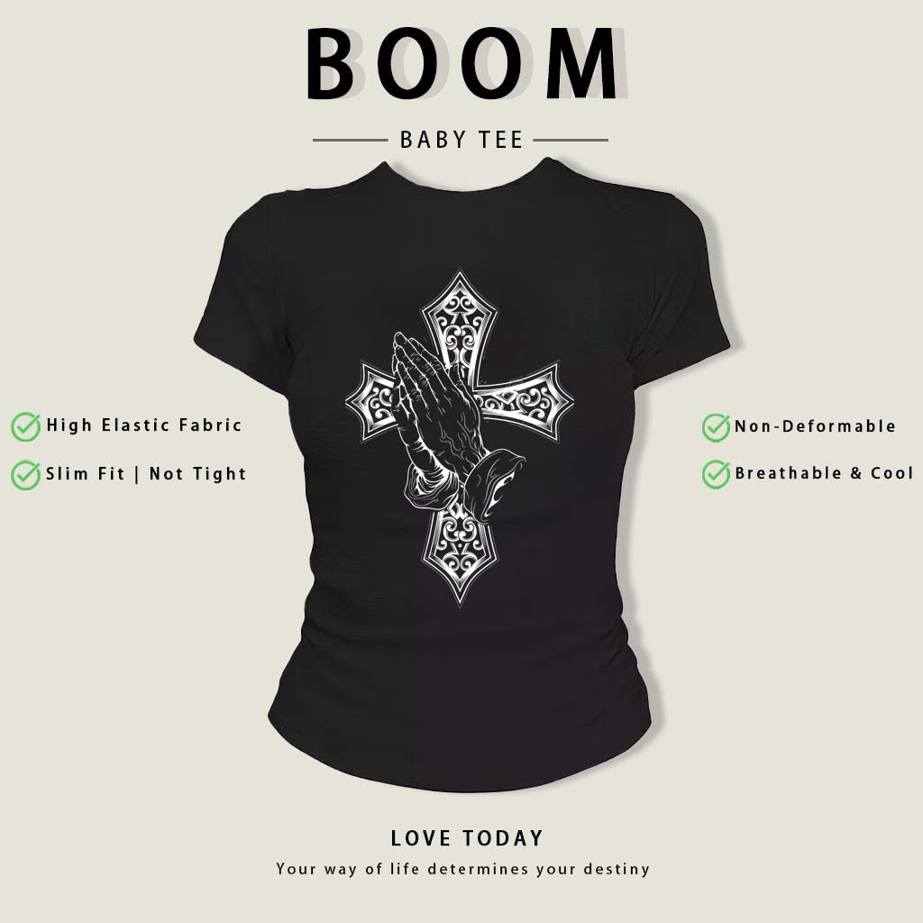 BOOM Áo Baby Tee Nữ Cotton Ôm Body-Áo Thun Ngắn Tay Y2K In Hình PhongCách Mùa Hè, Cổ Tròn Hàng Đầucách hàn quốc phongW12