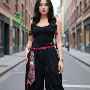 T&amp;O-t Thắt Lưng Retro Bohemian Cho Bé Gái - Da PU và Khăn Lụa, Mới