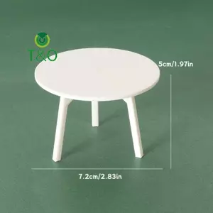 1 Nhà búp bê Mô hình bàn tròn màu trắng thu nhỏ Mô phỏng Trang trí nội thất Phụ kiện DIY Đồ chơi [mới]