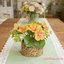 Cây trồng trong chậu Begonia nhân tạo Bó hoa giả có chậu dệt cho sân vườn ngoài trời trong nhà